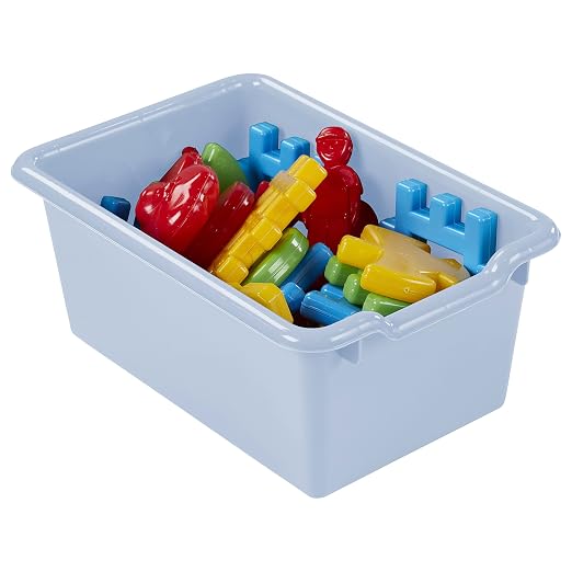 ECR4Kids Scoop Front Storage Bins, Multipurpose Organization, Powder Blue, 10-Piece | Durable plastic, GREENGUARD Gold Certified, 1.2 gallon capacity, lightweight & nestable, built-in handle, classroom/home use - Image 10