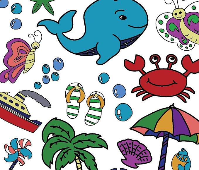 Oceantime Fun Design – Rectangle Tablecloth 60”X84” - Interactive Coloring Tablecloth for Kids – Poly/Cotton Fabric - Washable and Reusable – DIY Activity for Children and Adults - Image 8