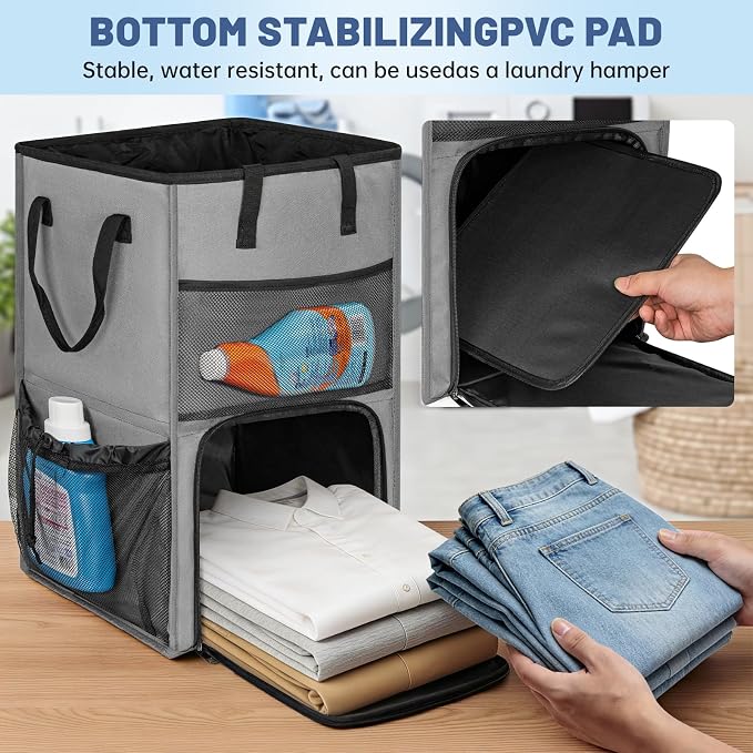 Large Laundry Backpack Bag with 3 Sizes Mesh Wash Bags Total 170L | 2 in 1 Laundry Hamper Basket with Shoulder Straps, Freestanding Laundry Bag for College Dorm, Laundromat, Apartment - Image 8