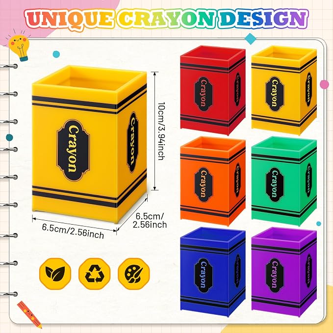 Tenceur 24 Pcs Acrylic Crayon Holder Organizer for Classroom | Rainbow Pen Holder,Crayon Organizer,Marker Storage Dispenser,Back to School for Classroom School Art Storage Supplies - Image 2