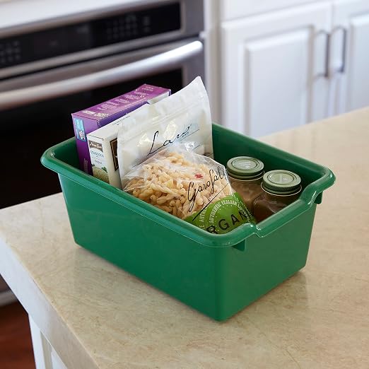 ECR4Kids Scoop Front Storage Bin, Multipurpose Organization, Green, 5-Piece | Durable plastic, GREENGUARD Gold Certified, 1.2 gallon capacity, lightweight & nestable, built-in handle, classroom/home use - Image 8