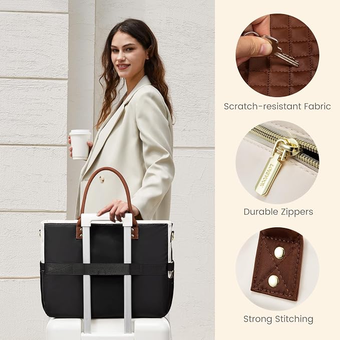 LOVEVOOK Laptop Tote Bag for Women With Large Cup Holder, Work Bags Teacher Nurse Computer Bag, 15.6 Inch Professional Briefcase Business Travel Large Purses Handbag, Diaper Bag With Multi-Pockets - Image 7