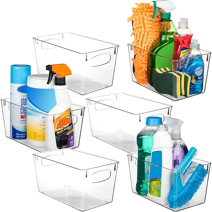 ClearSpace Clear Plastic Storage Bins – Perfect Kitchen Organization and Storage or Pantry Storage – Fridge Organizer, Pantry Organization and Clear Storage Bins, Cabinet Organizers | Plastic storage bin for pantry organization, kitchen storage, and re... by ClearSpace