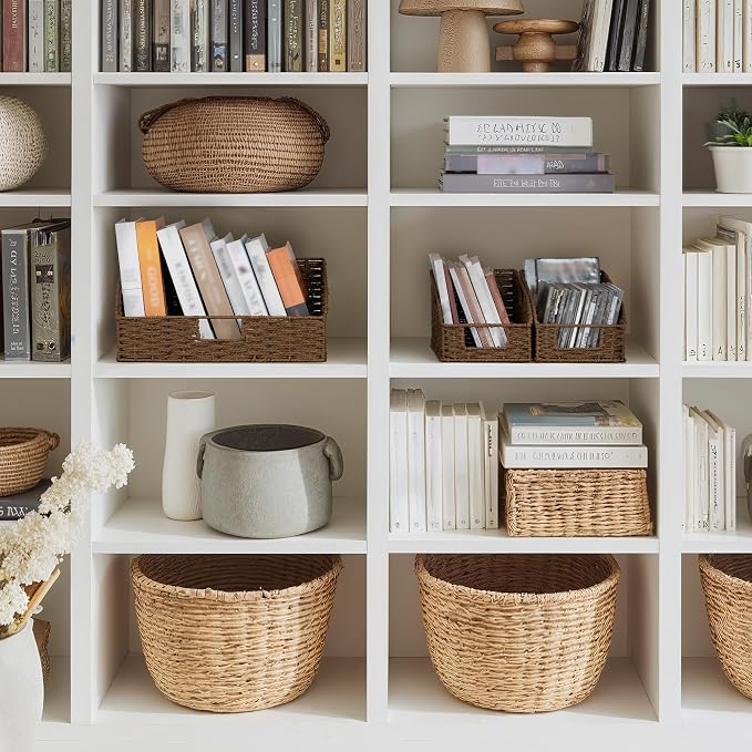 StorageWorks Pantry Storage Baskets, Shelf Baskets, Brown Baskets, 3-Pack | Paper Rope Pantry Baskets, Wicker Baskets with Handles, Handwoven Shelf Baskets for Organizing, Pantry Organizers and Storage - Image 6
