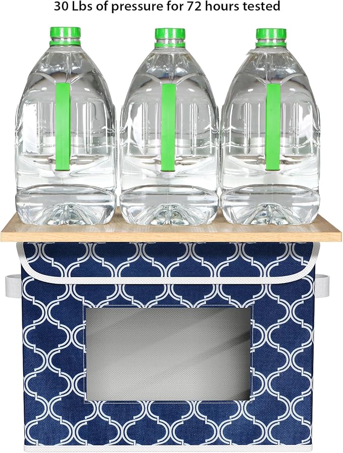 Univivi Fabric Foldable Storage Boxes with Lids, 4 Pack, Blue Lantern | 17 x 12 x 12 In Large Stackable Storage Bins with Lids, Closet Organizers and Storage Cube Basket for Home, Office, Bedroom - Image 3
