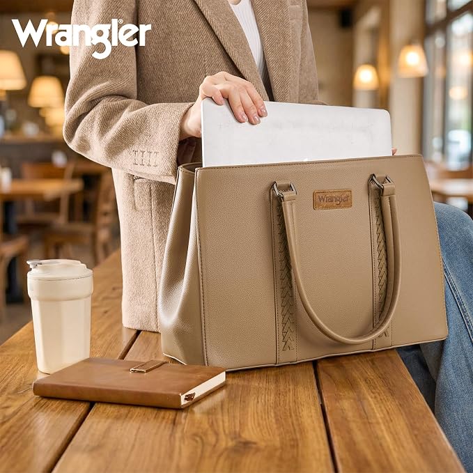 Montana West Wrangler Laptop Tote Bag for Women 15.6 Inch Computer Bag for Work Large Double Compartment Purse and Handbag - Image 2