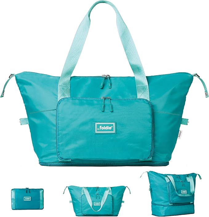 The Foldie Foldable Travel Bag for Women - 40L Weekender Bag with Multiple Pockets - Carry On Expendable Travel Bag by TheFoldie