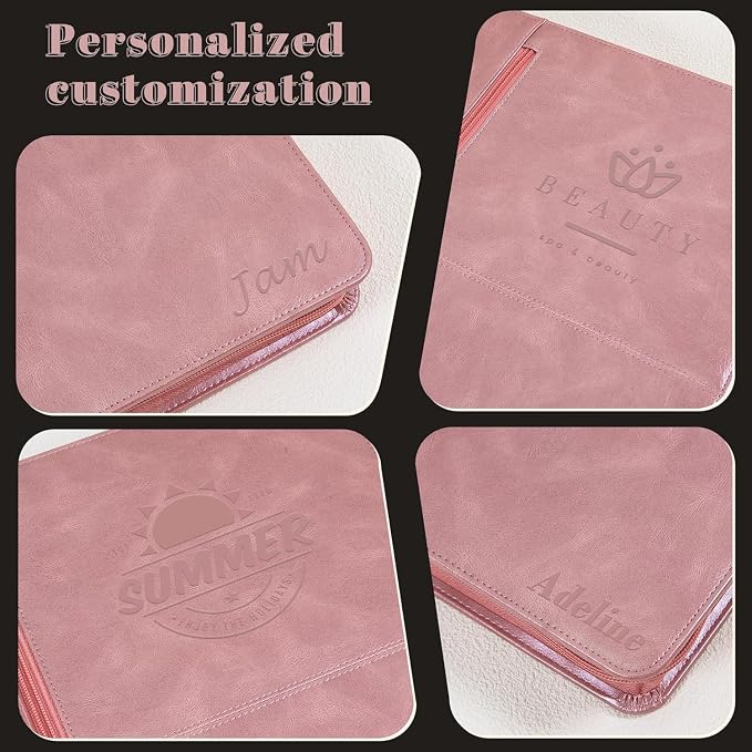 AZXCG Personalized Leather Portfolio,Free Engraved Name,Padfolio for Women Organizer with Zippered, A4 Notepad Holder, Portfolio with Handle,Business Portfolio with A4 Writing Pad,Gift for Men&Women - Image 5