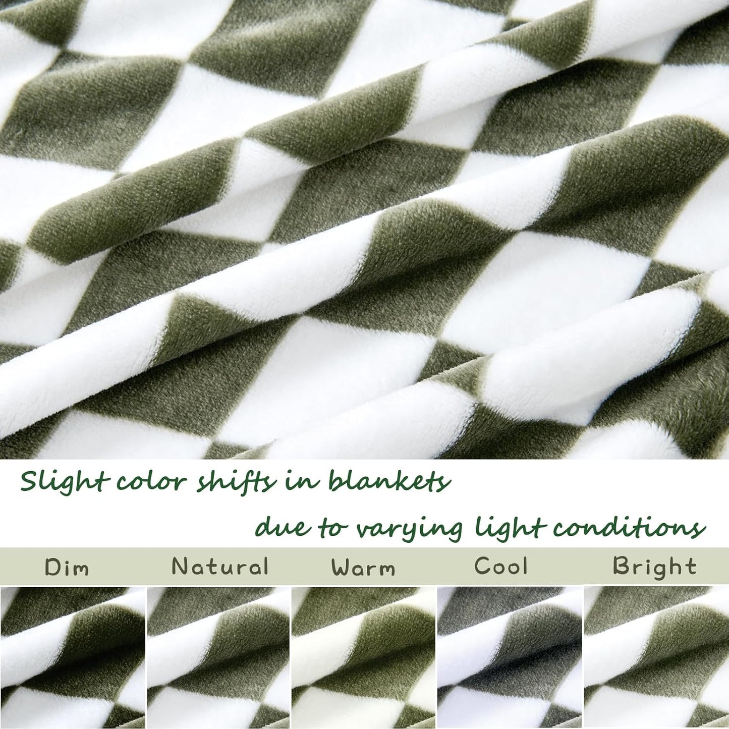 Yurhap Checkered Baby Blanket Fleece Baby Blankets for Boys, Ultra Soft Cozy Fluffy Infant Toddler Newborn Receiving Blankets for Crib Stroller, 30''x40'', Dark Olive