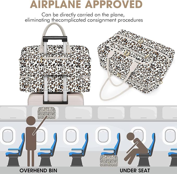 Travel Duffle Bag Weekender for Women - Carry-On Overnight Personal Item Bag with Shoe Compartment & Wet Pocket Large Weekend Tote Bags with Toiletry Hospital Bags for Labor and Delivery - Image 5
