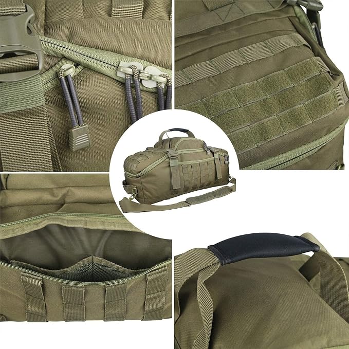 3-in-1 Gym Bag Duffle Bags Backpack - Travel Bag with Shoes Compartment | Sports Duffel Bag for Men Women Ideal for Workout,Weekender,Military,Sports,Overnight,Basketball,Tactical,Football,Baseball - Image 8