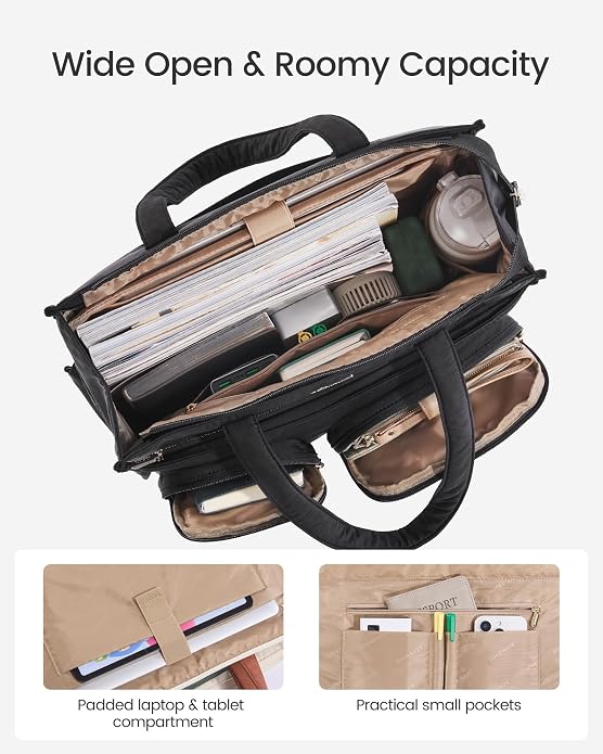LOVEVOOK Teacher Tote Bag for Women,Multi-pocket Laptop Bag with Large Cup Holder,Nurse Bags Work Travel Computer Handbag - Image 3