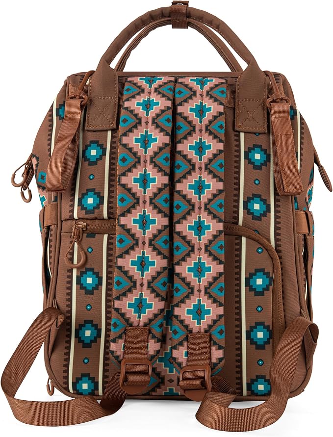 Montana West Wrangler Callie Diaper Bag Backpack with Stroller Straps Multifunction Baby Travel Bag WG2204-9110DBR - Image 5