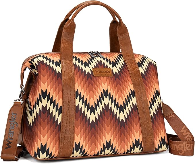 Wrangler Duffel Bag for Women Large Travel Weekender Bag Designer Aztec Carry On Bags Gym Bag, Brown by THEOFFICIALMONTANAWEST