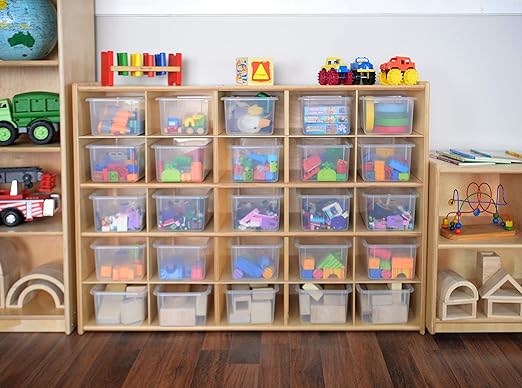 Contender 25 Cubby Birch Plywood Tray Storage Cabinet, Office and Homeschool Organizer for Toys, Books, Art and Craft Supplies, Greengaurd Gold Certified - Image 2