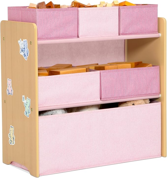 Delta Children - GapKids 6 Bin Toy Organizer - Greenguard Gold Certified, Blush Pink - Image 3