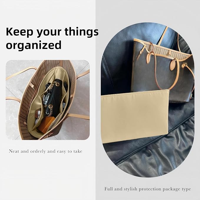 DGAZ Silk Purse Organizer Insert for Neverfullbag(S2 trench,BB) | Soft and Lightweight,Perfect Fit,Multi-pocket Storage,Bag Protector,Luxury Bag Care,Handmade,for Smooth Bag Organizer - Image 8