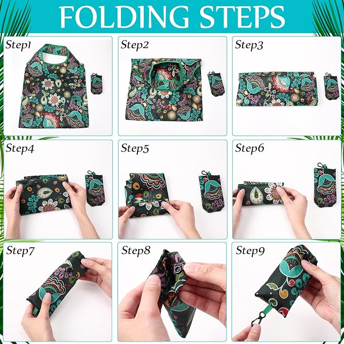 Paterr 46 Pcs Foldable Reusable Grocery Bags Bulk Machine Washable Waterproof Shopping Bags Packable Grocery Tote Pouches - Image 6