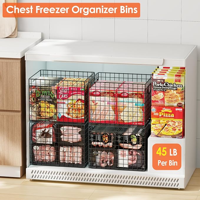 3-Pack Metal Milk Crate for Storage, Large 40qt Stackable Collapsible Storage Bins with Handle, Heavy Duty Storage Baskets for Shelves, Folding Basket Organizer for Car, Garage, Home, Camping, Office - Image 8