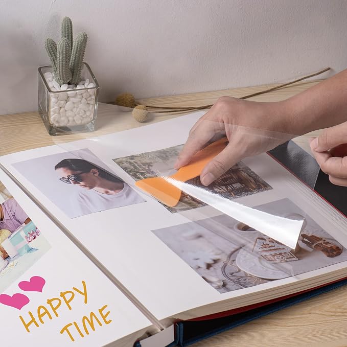 Super Large Photo Album Self Adhesive Scrapbook Album for 4×6 5×7 8×10 10×12 or Bigger Pictures DIY Magnetic Linen Cover Album 80Sheets/160Pages DIY Photo Album(Blue) - Image 3