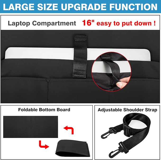 IBFUN Utility Tote Bag with 24 Pockets, Large Teacher Travel Tote for Women | Large Work Tote Bag 2pcs with Zipper for Travel Daily School Teacher Nurse, Large Lightweight Laptop Shoulder Bag Handbag - Image 5