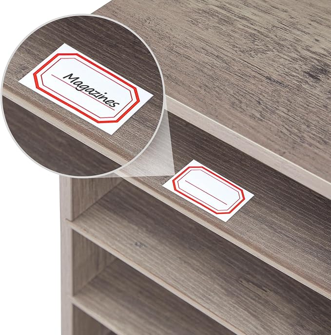 HOOBRO Literature Organizer, 27 Compartments Wooden Mail Organizer, Countertop Literature Sorter with Adjustable Shelves for Home, Office, School, Student Mailbox for Classroom, Greige BG27WF01 - Image 7