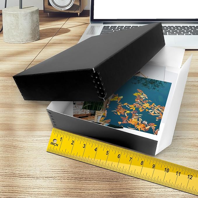 Golden State Art, Drop Front Archival Storage Box, 8.75"x10.75"x3"-Black | Acid-Free 8x10 Museum Photo Storage Box with Metal Edge, Preserve Documents, Prints, Poster, Photographs, Arts And Crafts - Image 4