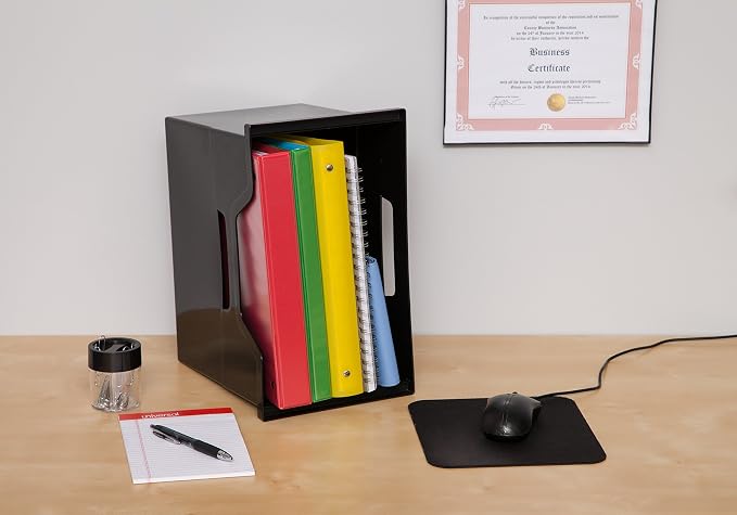 IRIS USA 4-Pack Large Desktop File Box with Open Lid, Black | Organize classroom papers, lesson plans and supplies with portable storage for teachers, schools and educators - Image 7