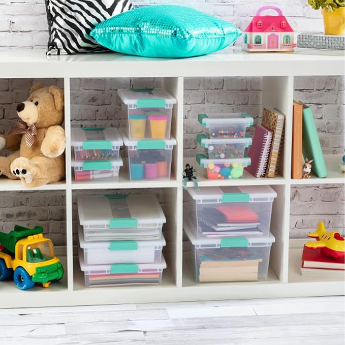 Sterilite Clip Box, Stackable Small Storage Bin with Latching Lid, Plastic Container to Organize Office, Crafts, Clear Base and Lid, Large, 1-Pack | Plastic Container to Organize Office, Crafts, Clear Base and Lid, Large, 1-Pack - Image 9