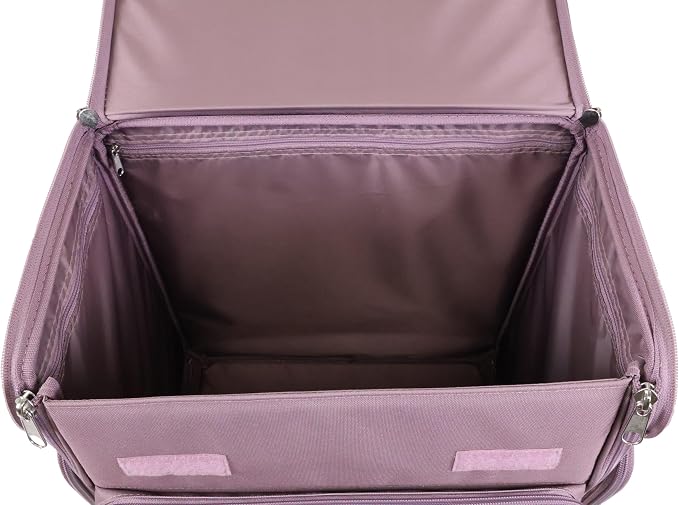 Everything Mary Rolling Scrapbook Tote – Purple Pattern Spacious Craft Storage with Multiple Pockets for Art Supplies, Tools & Essentials – Portable, Durable & Foldable - Image 4