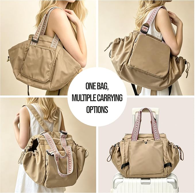 Women's Everyday Tote Bag,Diaper Bag,Baby Bag,Newborn Essentials,Large Capacity,Baby Christening Gift,Baby Registry（khaki） - Image 8