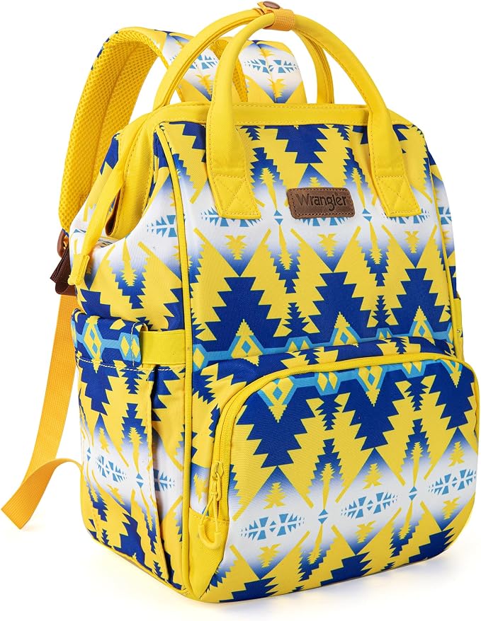 Wrangler Aztec Backpack Organized Daypack Travel Baby Bag with Stroller Strap and Side Bottle Pockets by Wrangler%C2%AE