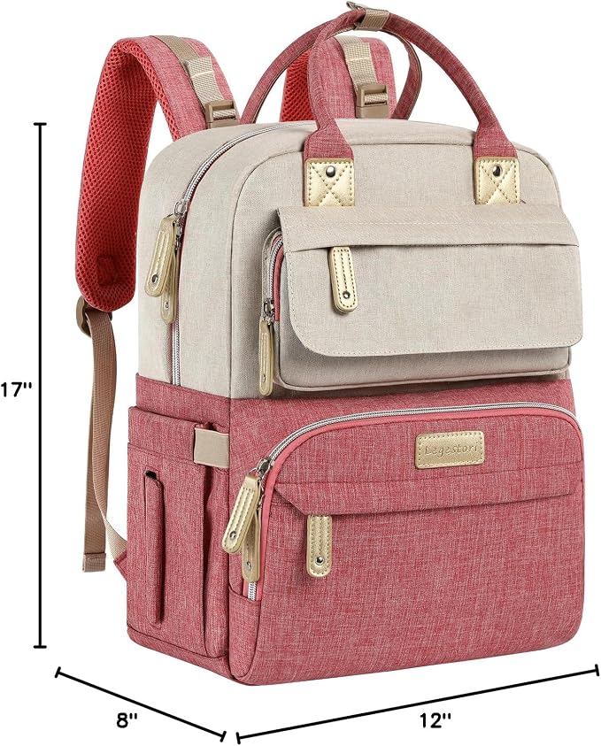 Legestori Diaper Bag Backpack, Baby Girl Diaper Bag, Large Diaper Bag Backpack Gift for Girls, Baby Diper Backpack for Travel with Insulated Pockets and Stroller Straps - Image 9