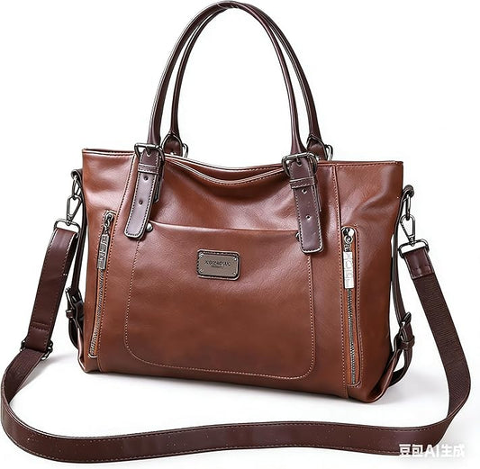Handbags and Purses for women Vegan Leather Tote Bag for Women Satchel Shoulder Bags Travel Purse with Compartments by MCUVAEC