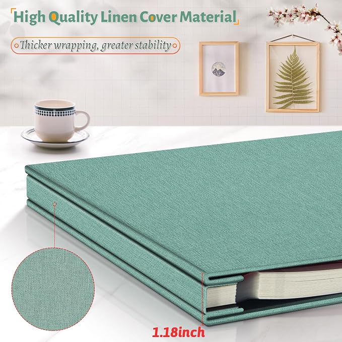 Artfeel Photo Album Self Adhesive Scrapbook,60 Pages Large Photo Book for 4x6,5x7,8x10 Pictures,DIY Album for Baby Wedding Family Travel Birthday,with Metallic Pen and Scraper - Image 5