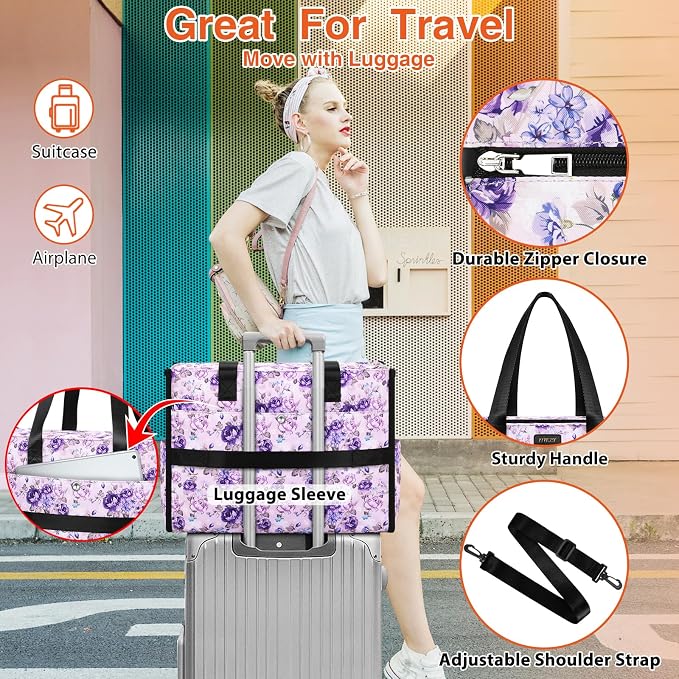 ITIEZY Large Utility Tote Bag for Women with 18 Pockets, Waterproof Teacher Nurse Bags with Zipper for Everyday Travel Work - Image 6