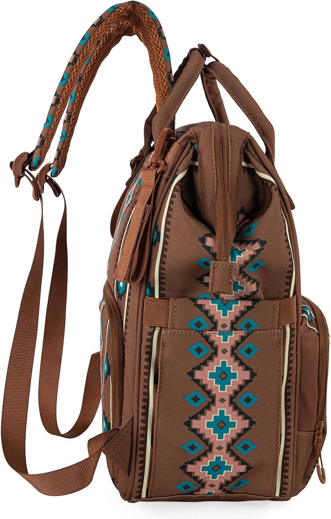 Montana West Wrangler Diaper Bag Backpack Aztec Callie Bag Travel Backpack Purses Western Multi-Function Baby Bags for Mom - Image 5