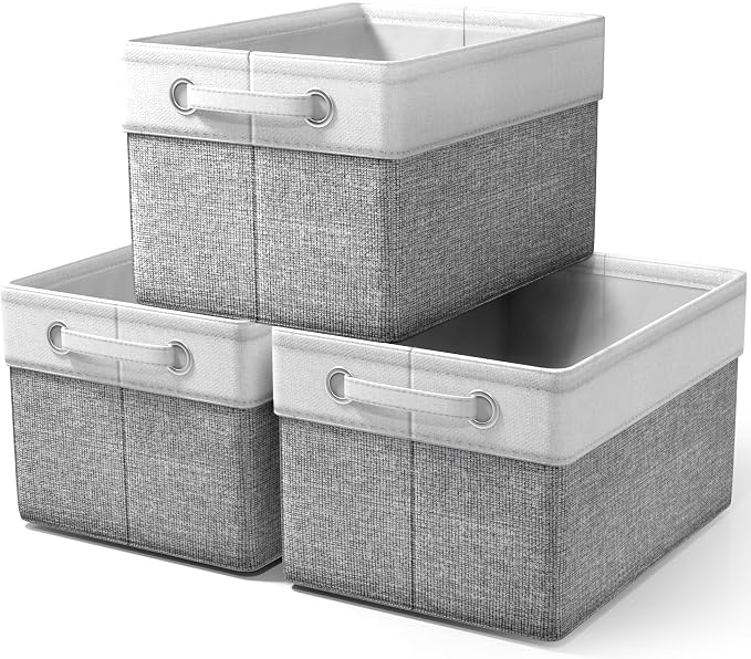 Sorbus Fabric Storage Bins for Shelves - 15 Inch Sturdy Collapsible Storage Bins with 2 Handles, Foldable Baskets for Organizing Home, Closets, Shelf, Toys, Clothes, Large Decorative Storage Baskets by Sorbus