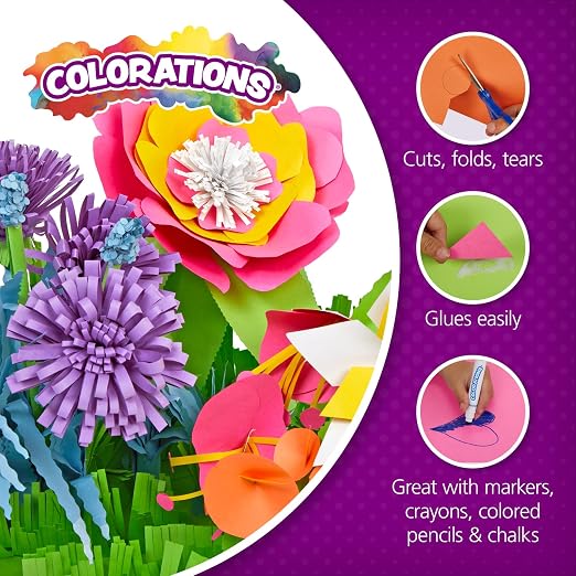 Colorations Construction Paper for Kids - 7 Colors - 3600 Bulk Sheets of 9X12 - Assorted Pack of Heavy-Duty Craft Paper | 3600 Sheets Bright Colored Paper, Bulk Pack Art Paper, Arts & Crafts, School Supplies, Drawing, Coloring, 3D Art - Image 3