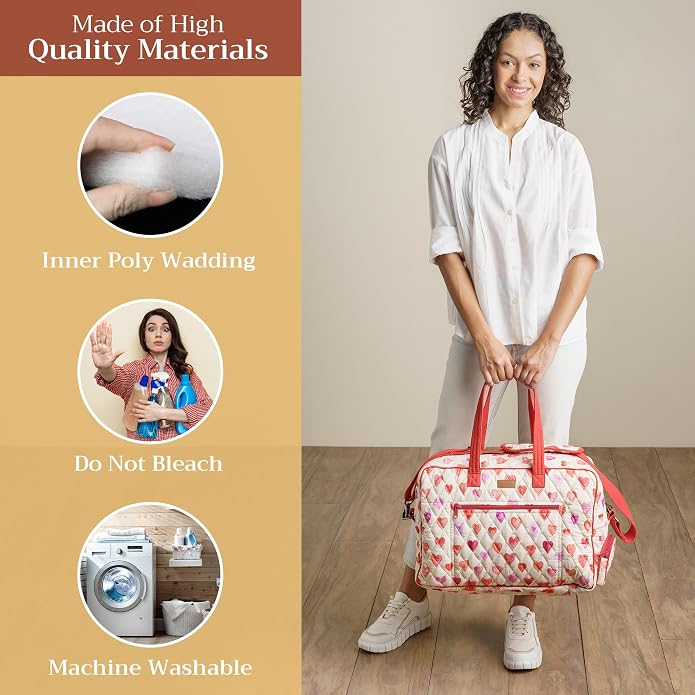 Maison d' Hermine Weekender Bags for Women Cotton Quilted Duffel Overnight Luggage Weekend Bag for Men Gym Gifts Travel | Overnight Luggage Weekend Bag for Men Gym Sports Gifts Duffle bag Business Travellers Trip Spring Summer - Image 4