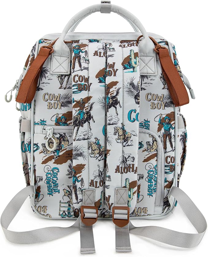 Montana West Wrangler Callie Diaper Bag Backpack with Stroller Straps Western Pattern Multifunction Baby Travel Bag WG2204-91102BG - Image 4