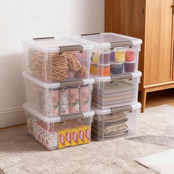 Citylife 17 QT Plastic Storage Bins with Lids Latching Stackable Storage Containers for Organizing Large Clear Storage Box for Garage, Craft, Toys, Closet, Home, 1 Pack - Image 3