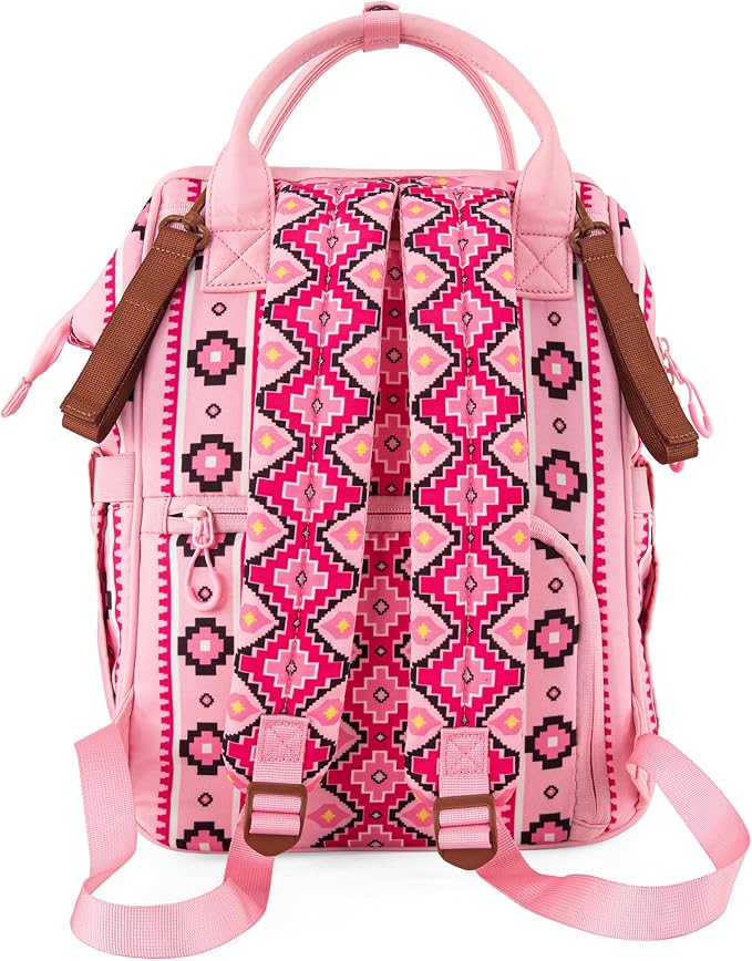 Wrangler Aztec Backpack Organized Daypack Travel Baby Bag with Stroller Strap and Side Bottle Pockets WG2204-9110PK - Image 4
