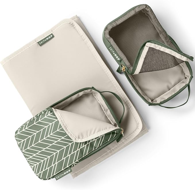 Skip Hop Diaper Bag Backpack: Forma, Multi-Function Baby Travel Bag with Changing Pad & Stroller Attachment, Sage - Image 4