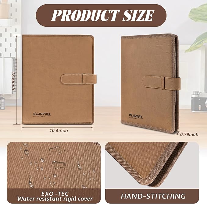 Plinyvel Brown Leather Sketchbook Cover 5.5x8.5, Travel Drawing Portfolio | Portable sketch kit organizer, pencil holder, Fits 5.5x8.5 Sketch Book, Spiral Pad, Compact artist storage case - Image 3