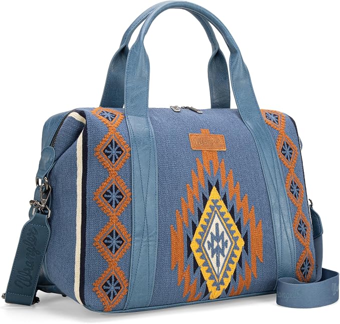 Wrangler Duffel Bag for Women Large Travel Weekender Bag Designer Tapestry Carry On Bags, Jean by THEOFFICIALMONTANAWEST