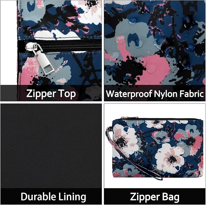 IBFUN Utility Tote Bag with 24 Pockets, Large Teacher Travel Tote for Women | Large Work Tote Bag 2pcs with Zipper for Travel Daily School Teacher Nurse, Large Lightweight Laptop Shoulder Bag Handbag - Image 6