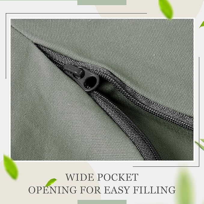 Sliner 2 Pcs Large Stuffed Storage Bean Bag Chair Cover for Kids Adults (no Filler) Stuffable Zipper Beanbag Cover for Organizing Plush Toys or Memory Foam(Khaki and Army Green) - Image 3