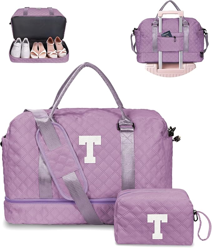 Women's Gifts-Personalized Duffle Bag with Shoe Compartment | Dance Bag-Weekender Bags, Overnight Bags for Travel, Graduate Gift,Gifts for Best Friend Woman-Gift for Young Women by Vogewood