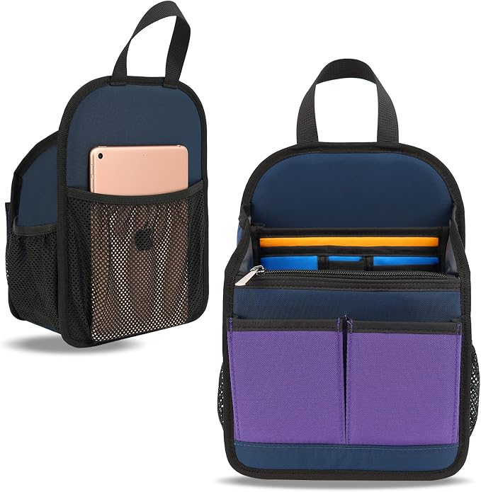 Mini Premium Rugged Backpack Purse Organizer Insert for Women Fashion Small Backpack-19 Pockets,Padded Water-repellent Nylon-Mix by DELTAMANN